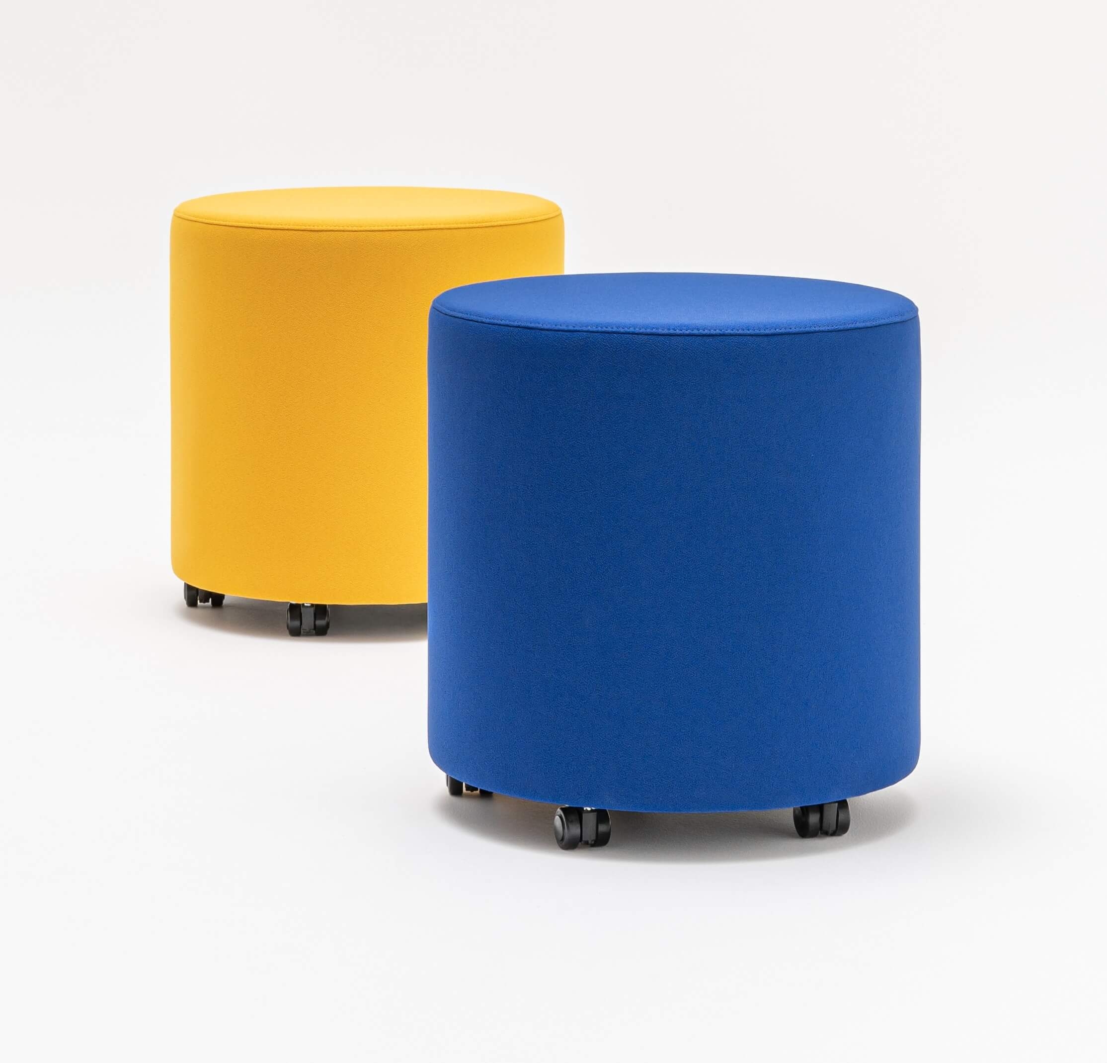 Mix Fabric Round Office Pouf