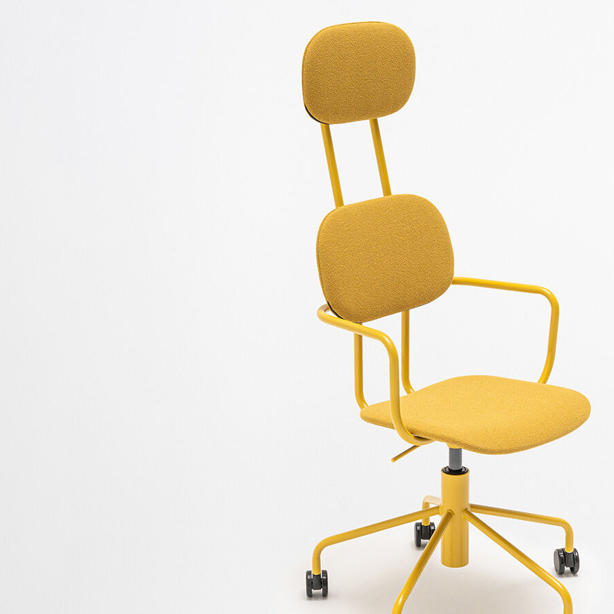 New School Upholstered Office Chair w/Headrest