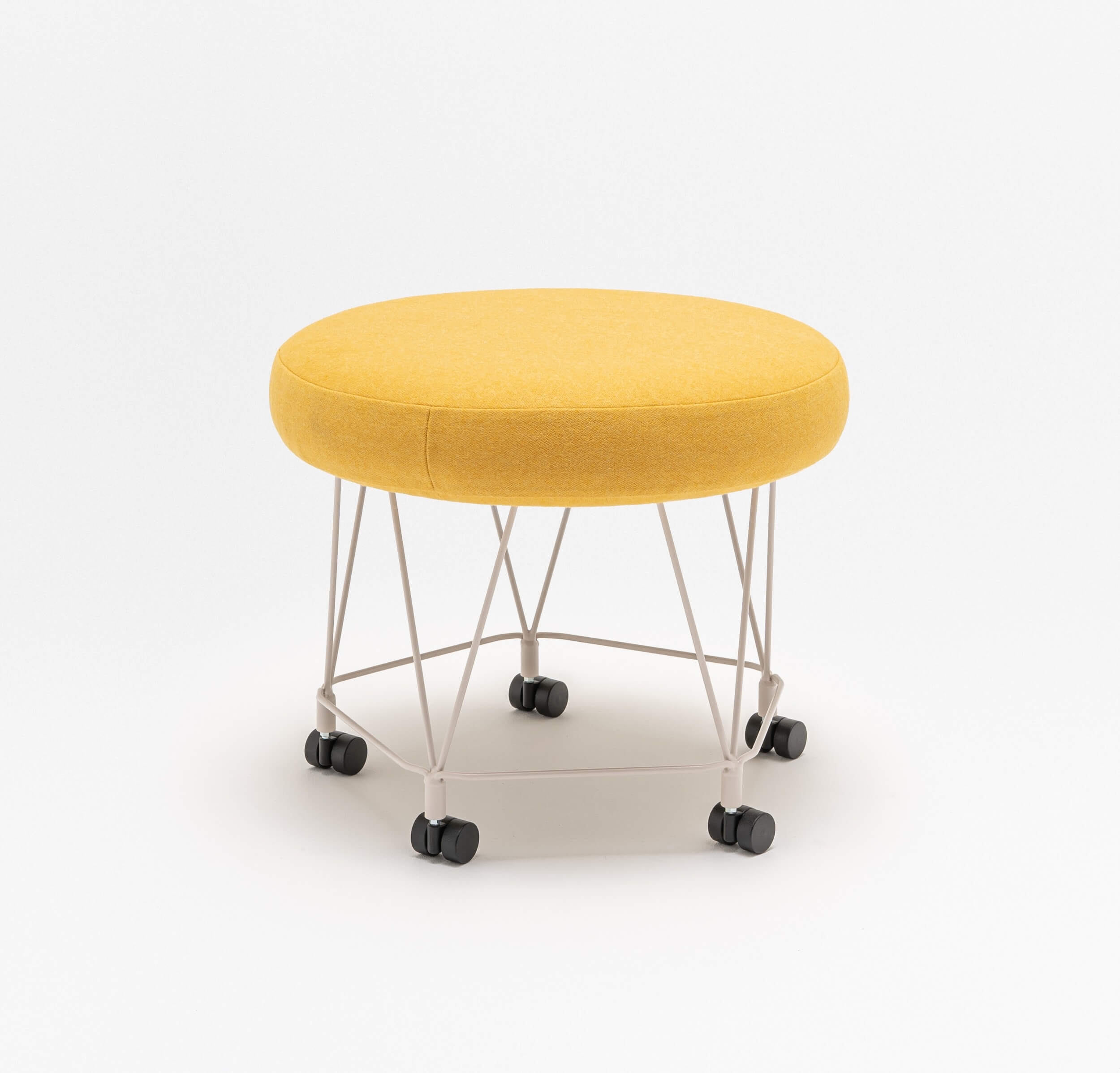 Pental Round Office Pouf w/Wire Base & Castors