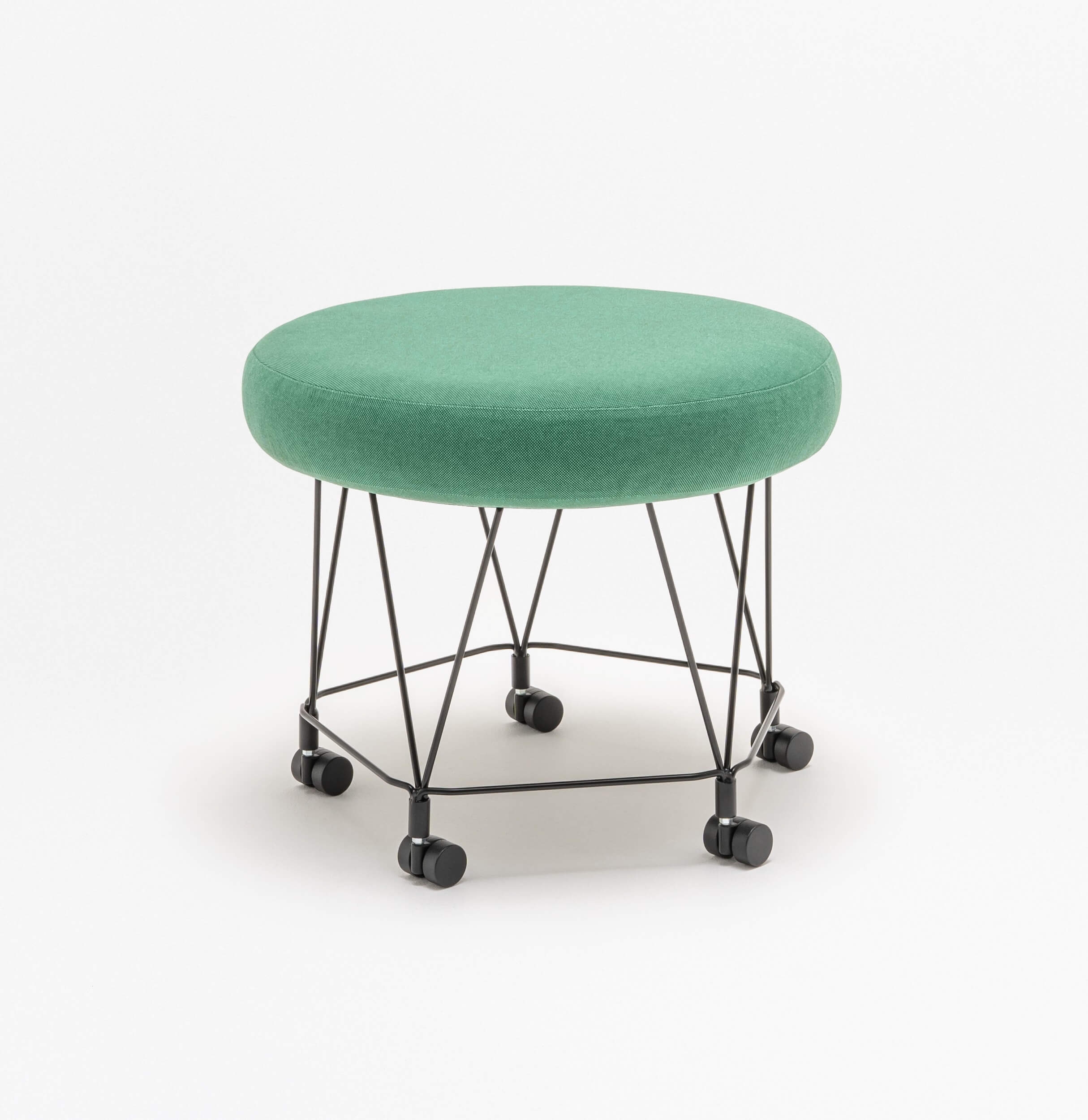 Pental Round Office Pouf w/Wire Base & Castors
