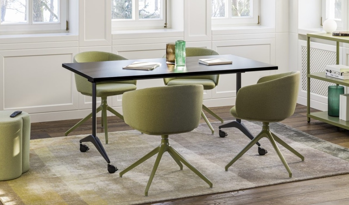 Fold MFC/Steel Folding Meeting Table w/Wheels