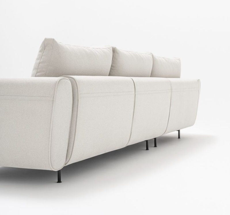 Lotus 111-inch Office Lounge Sofa w/Left Chaise Facing