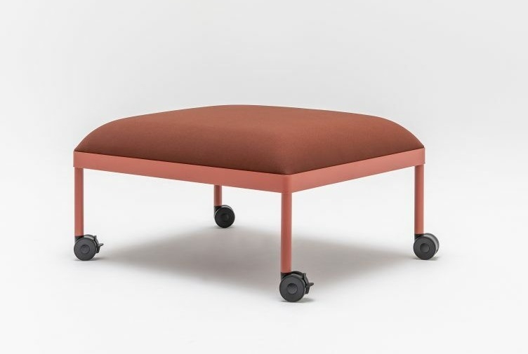 Stilt Fabric Office Ottoman w/Metal Legs