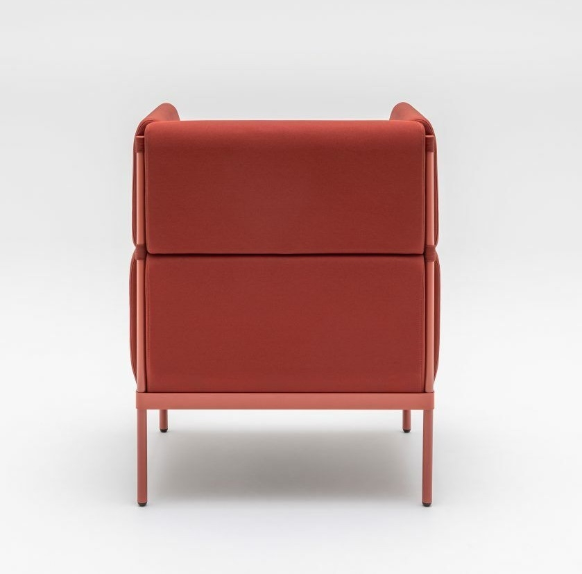 Stilt Fabric Office Highback Armchair w/Metal Legs