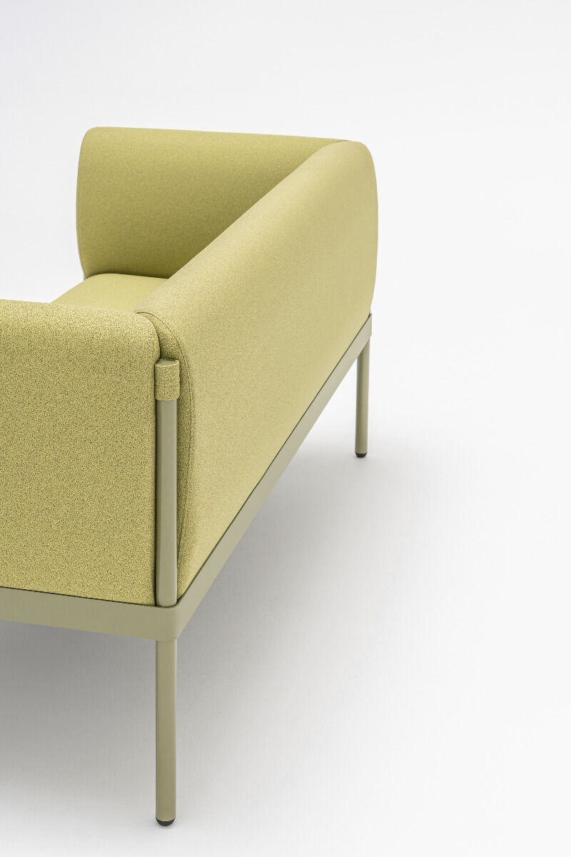 Stilt Fabric Office 2 Seater Sofa w/Metal Legs