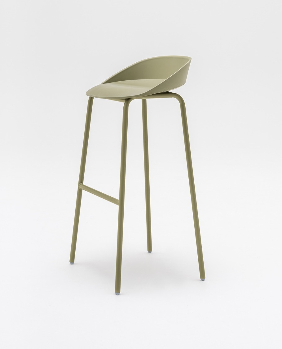 Team Polypropylene Office Visitor High Stool w/Metal Base