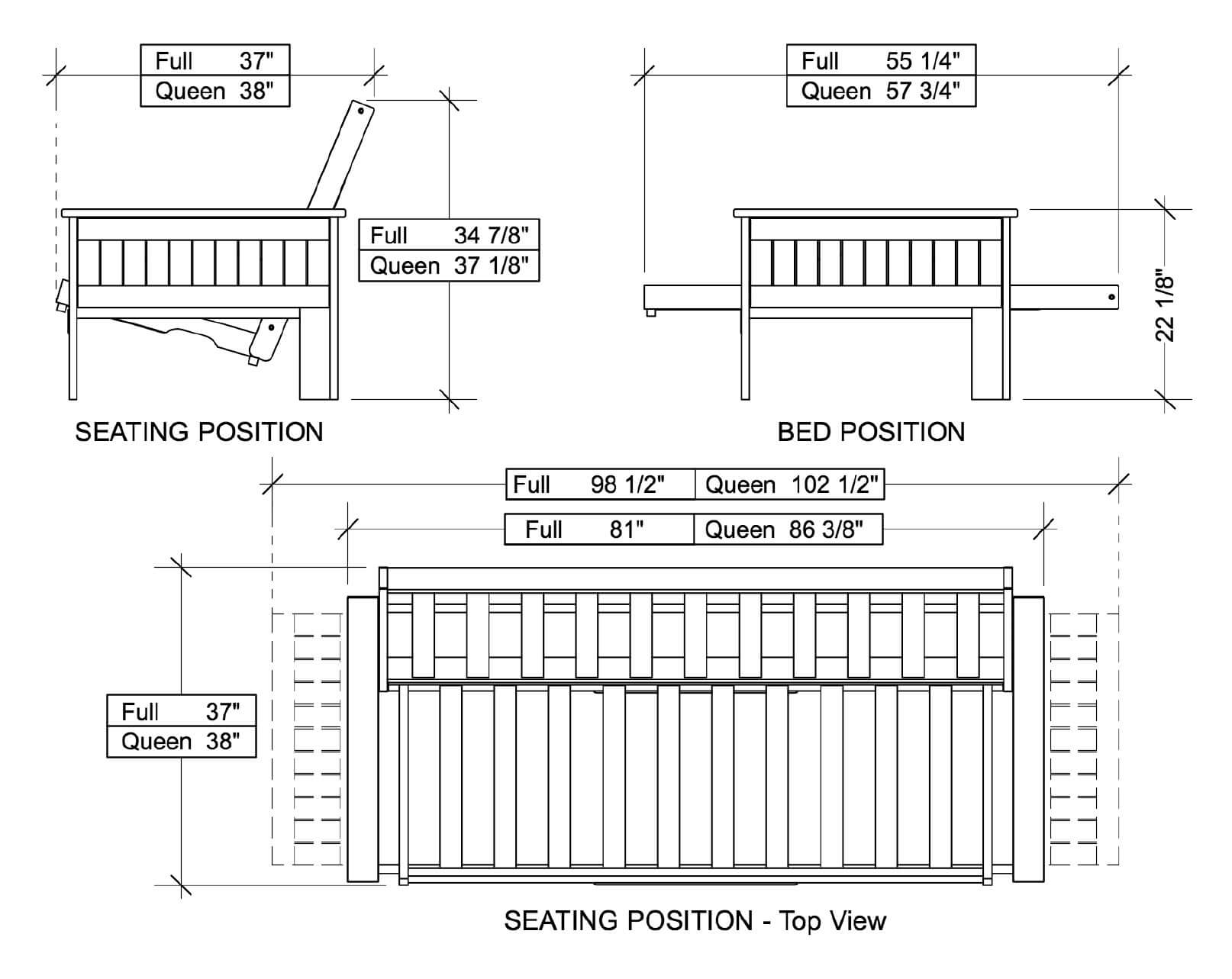 Seattle Wood Futon Frame