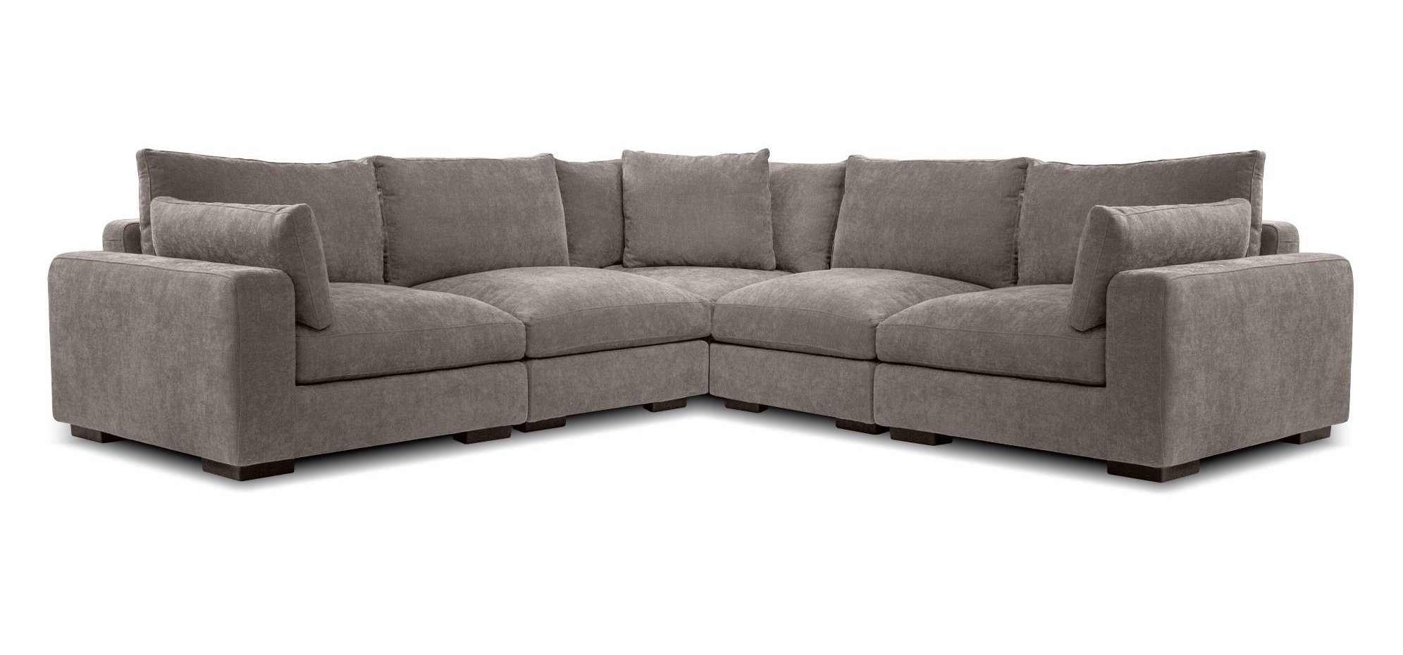 Onza Customizable Tweed Fabric Modular Sectional Sofa