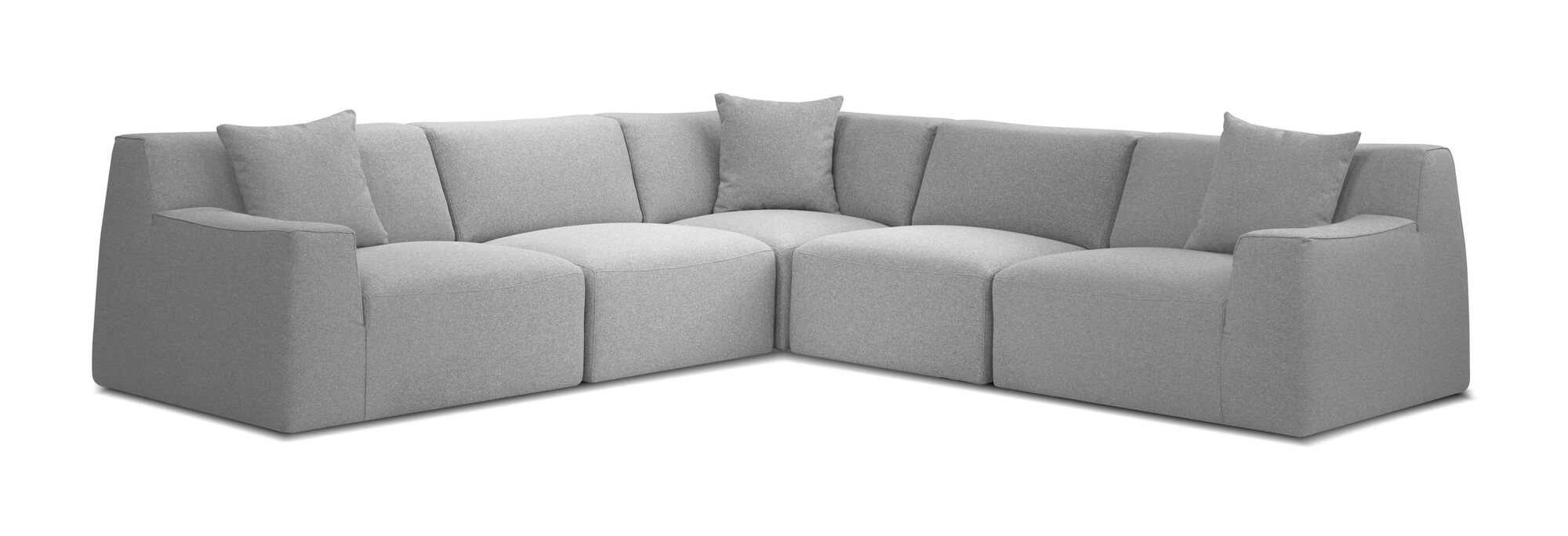 Scoop Customizable Tweed Fabric Modular Sectional Sofa