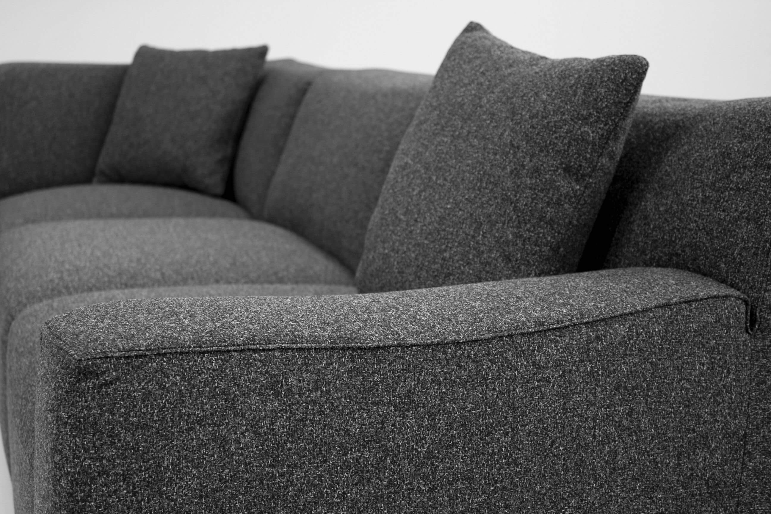 Scoop 5-piece Tweed Fabric L-Shaped Sectional Sofa