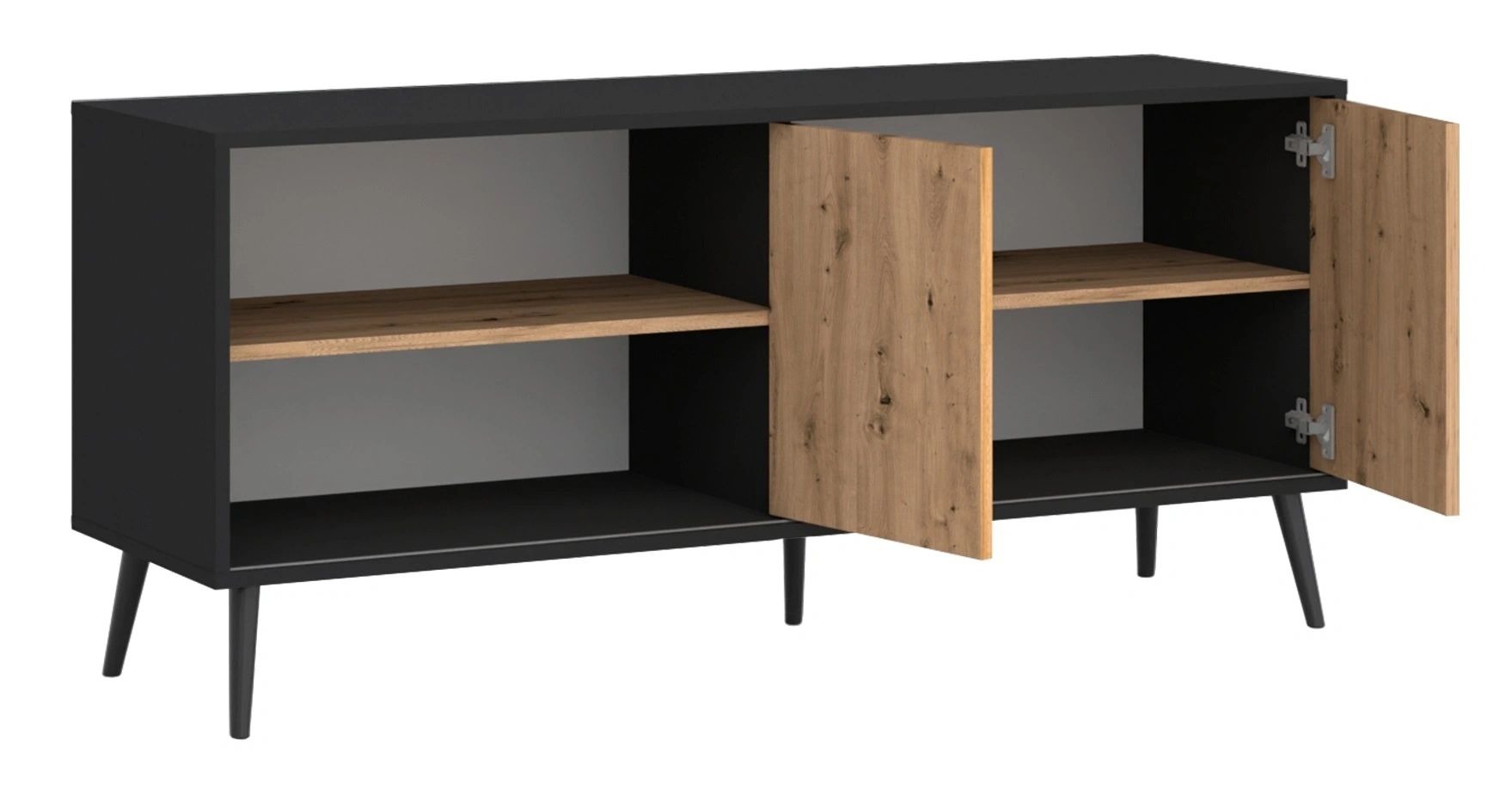 Toronto Wood TV Stand with 2 Doors 2 Shelves