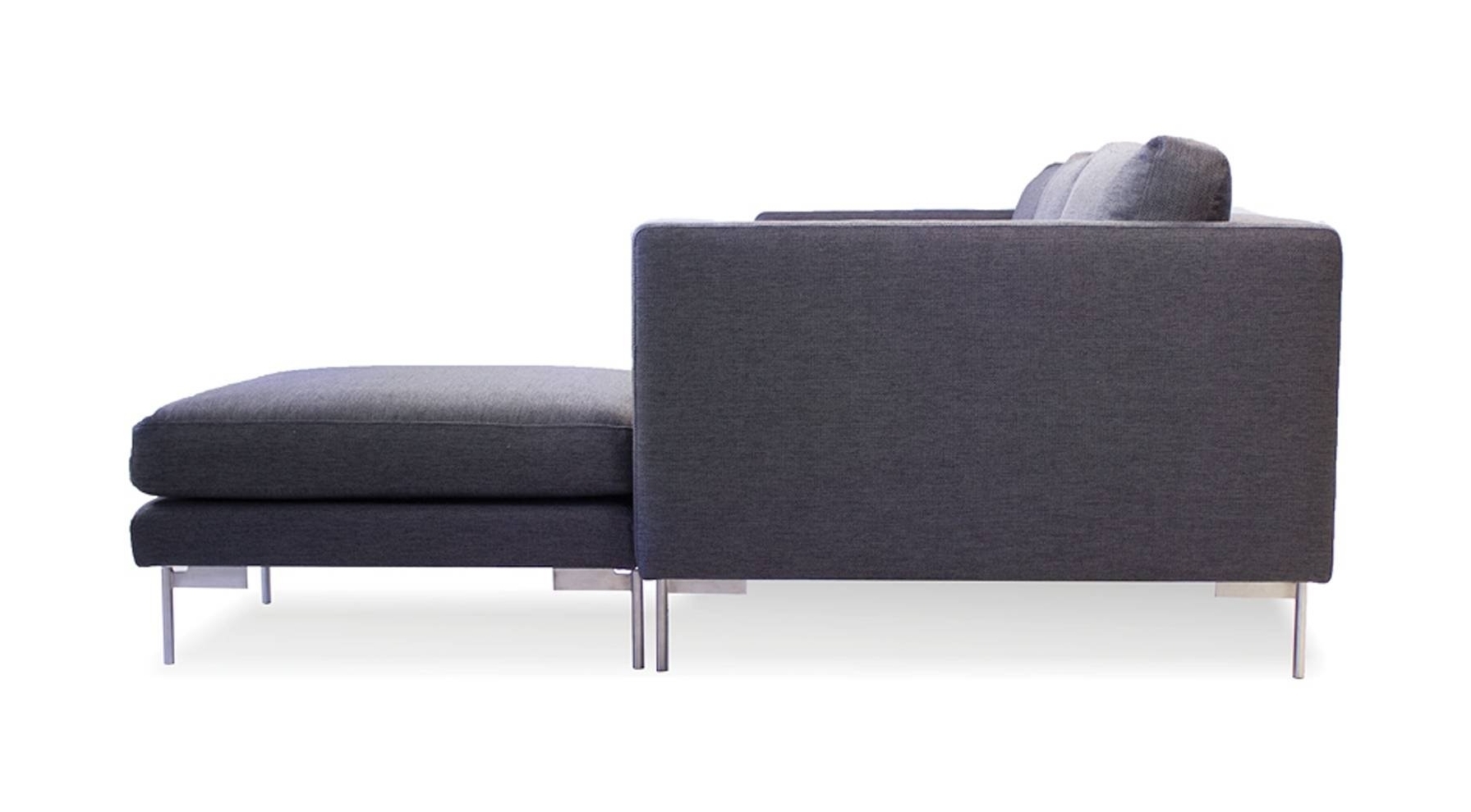 Taut Tweed Fabric Sectional Sofa, Dark Grey by Mobital