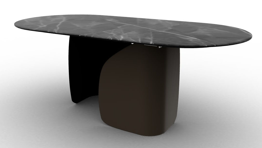 Twins Metal/Ceramic Oval Dining Table