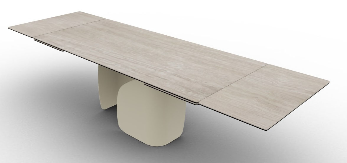 Twins Metal/Ceramic Rectangular Extendable Dining Table