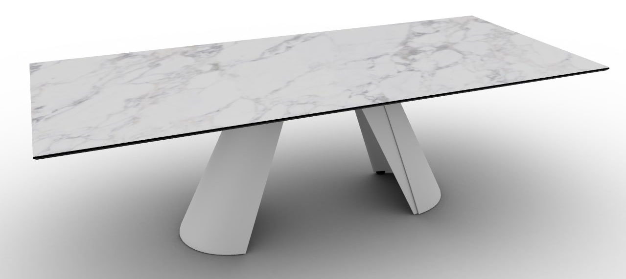 Apian W98.4-inch Ceramic/Metal Customizable Rectangular Dining Table
