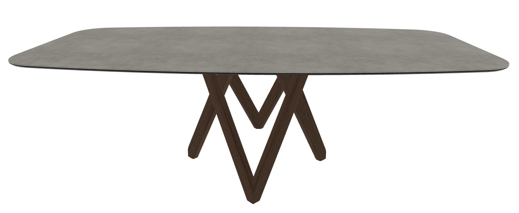 Cartesio W98.4-inch Ceramic/Metal/Wood Customizable Elliptical Dining Table