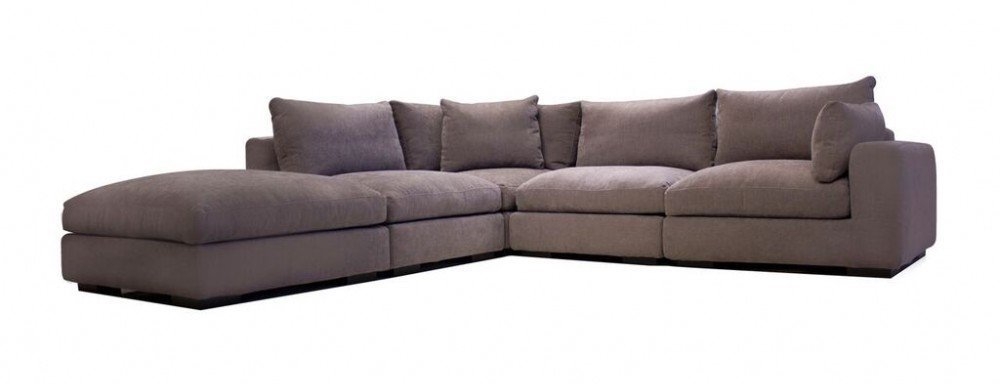 Onza 5-piece L-Shaped Tweed Fabric Modular Sectional Sofa w/Chaise