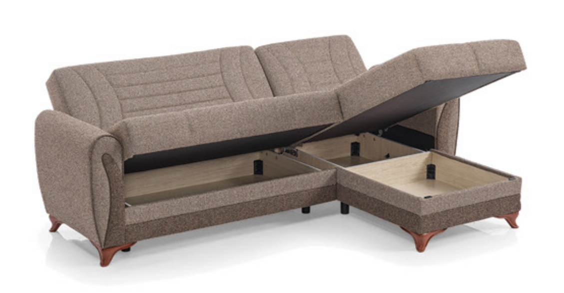 Seren Polyester Convertible Storage Sectional