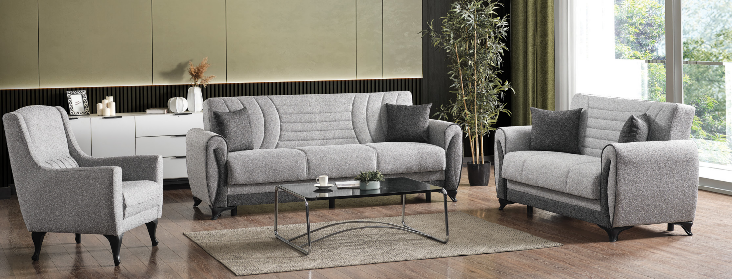 Seren Polyester Convertible Storage Sofa