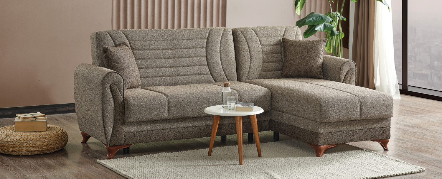 Seren Polyester Convertible Storage Living Room Set