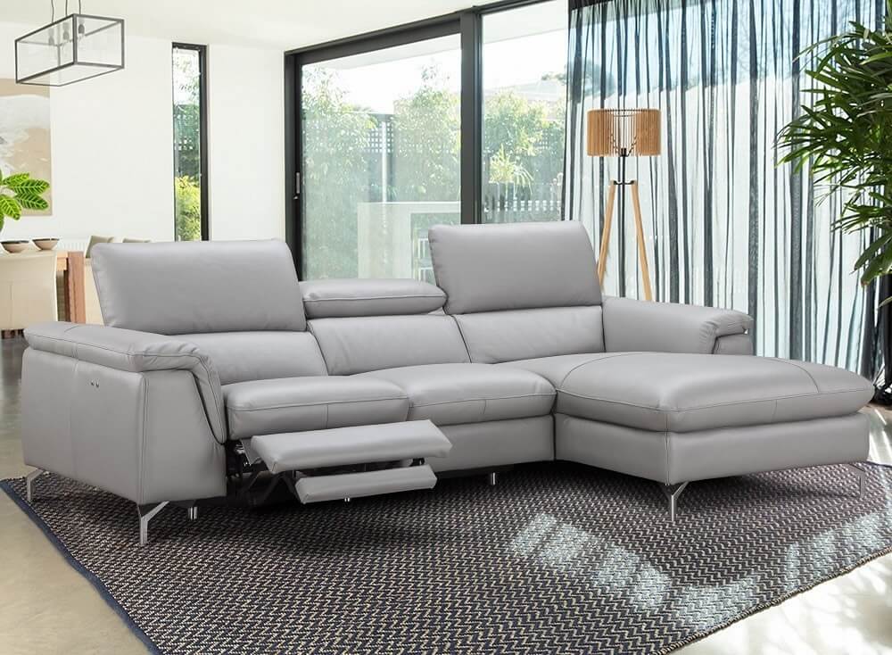Serena Premium Reclining Leather Right Hand Facing Sectional