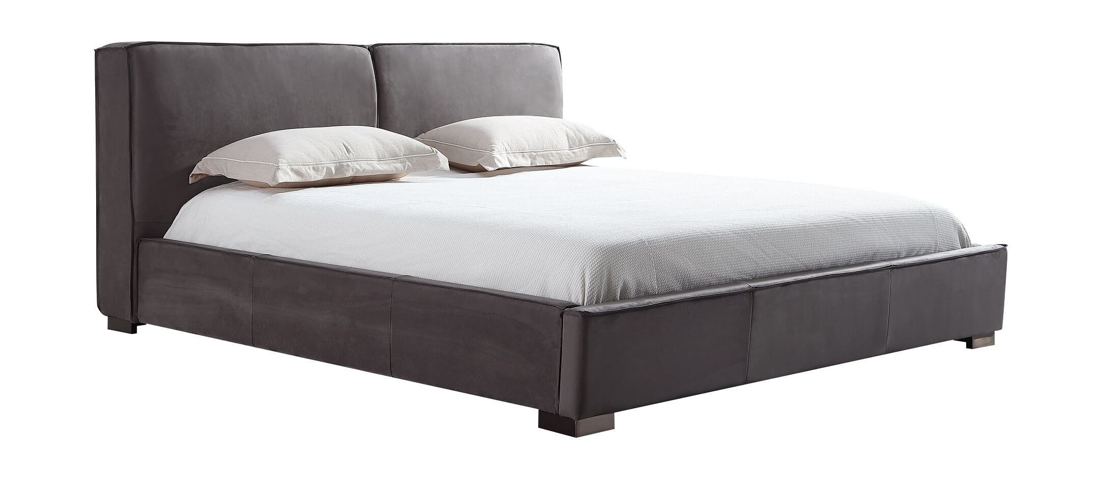 Serene Eco-Suede Upholstered Bed, Queen Size