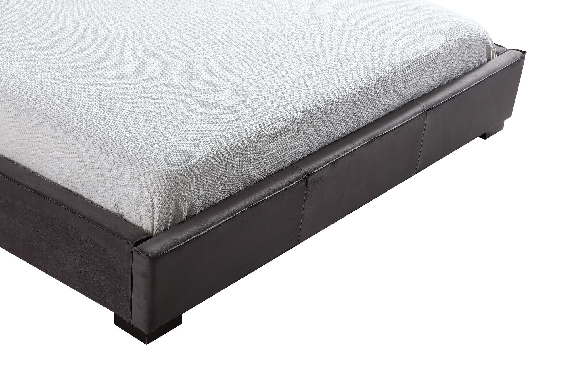 Serene Eco-Suede Upholstered Bed, Queen Size