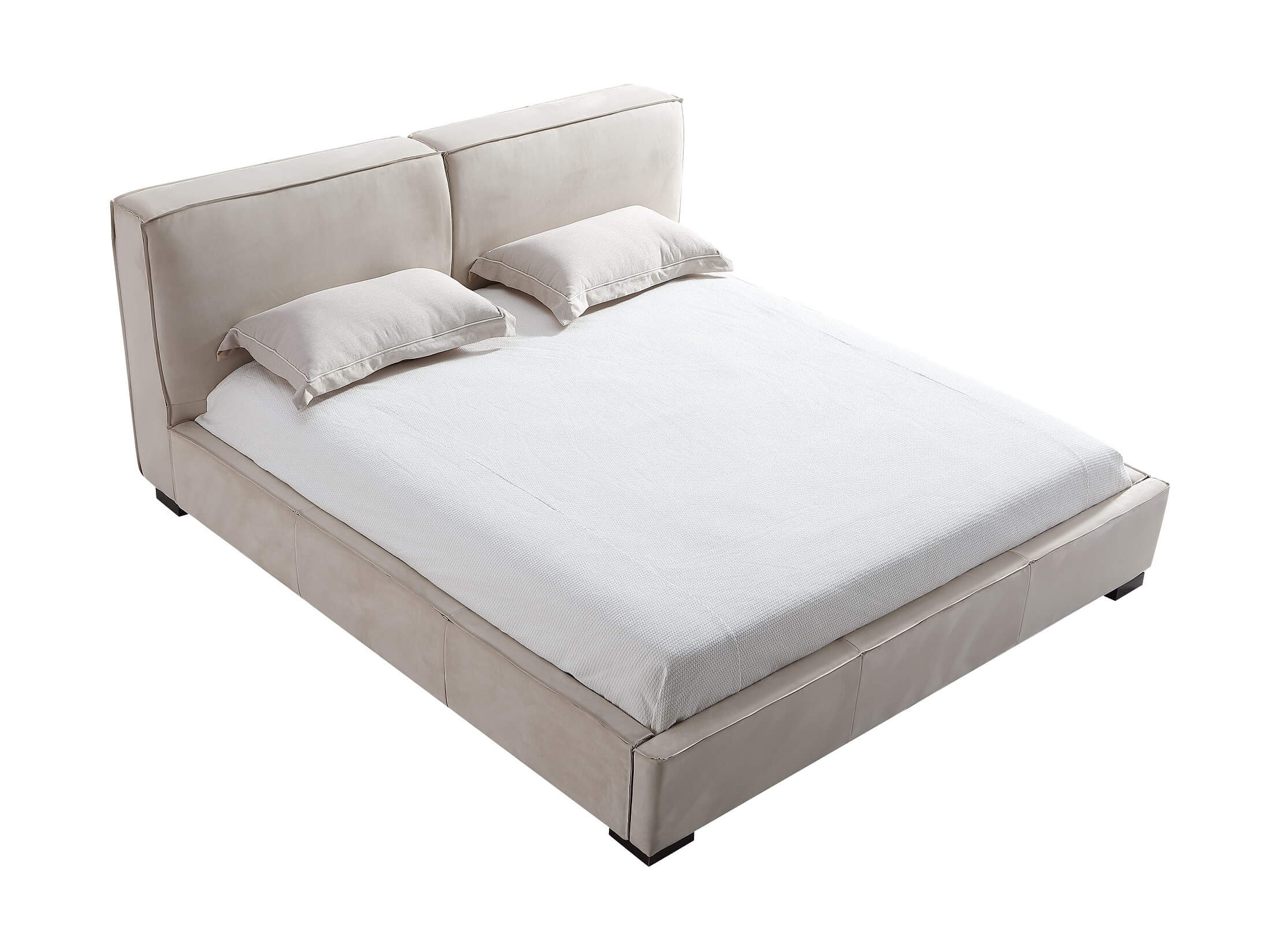 Serene Eco-Suede Upholstered Bed, Queen Size