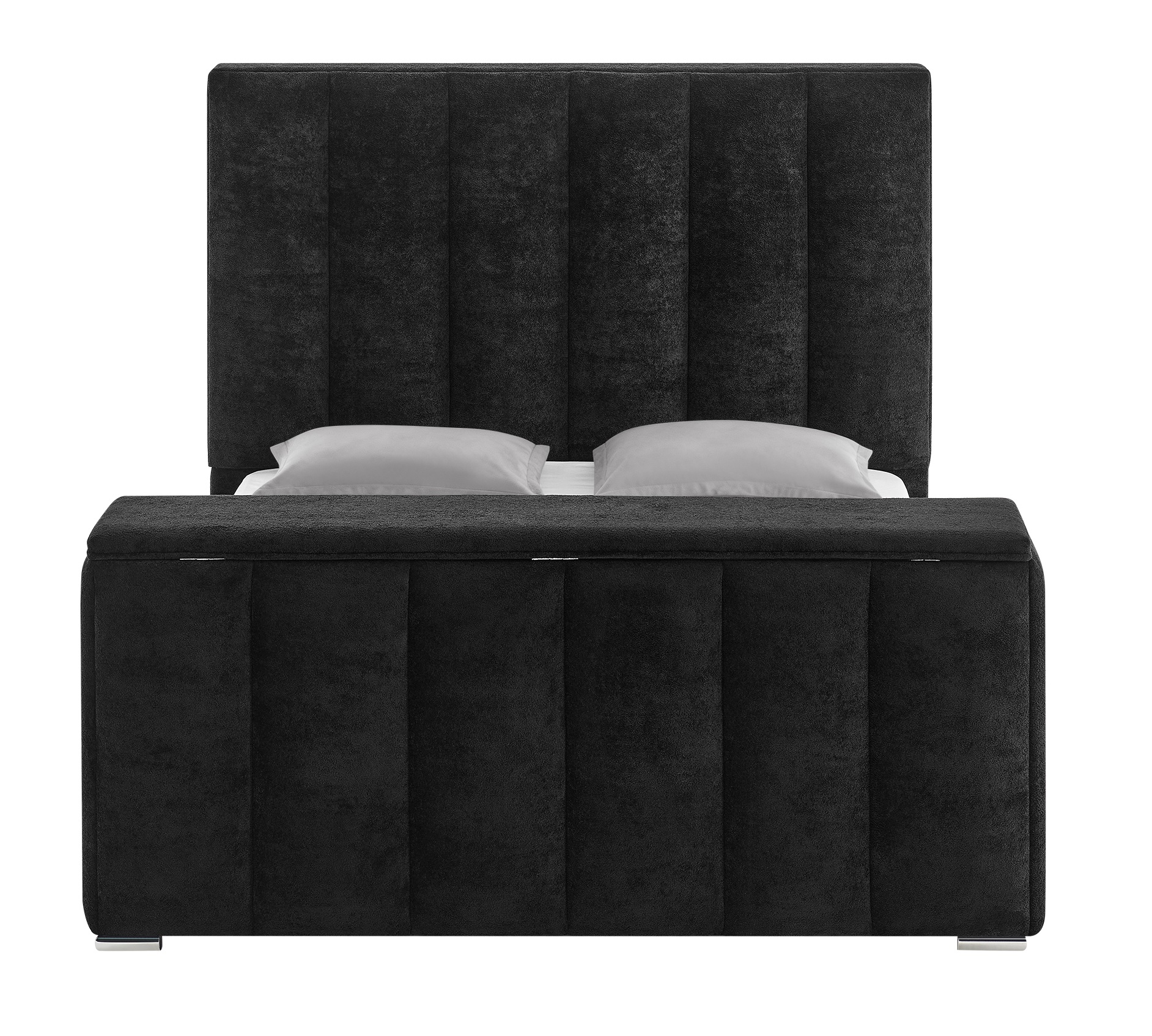 Serenity King Size Fabric Bed with Speaker, TV Lift and Fireplace
