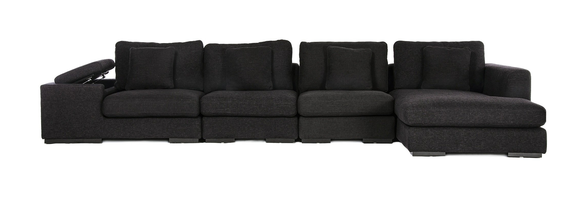 Mod Tweed 4 pcs Modular Sectional Sofa Black