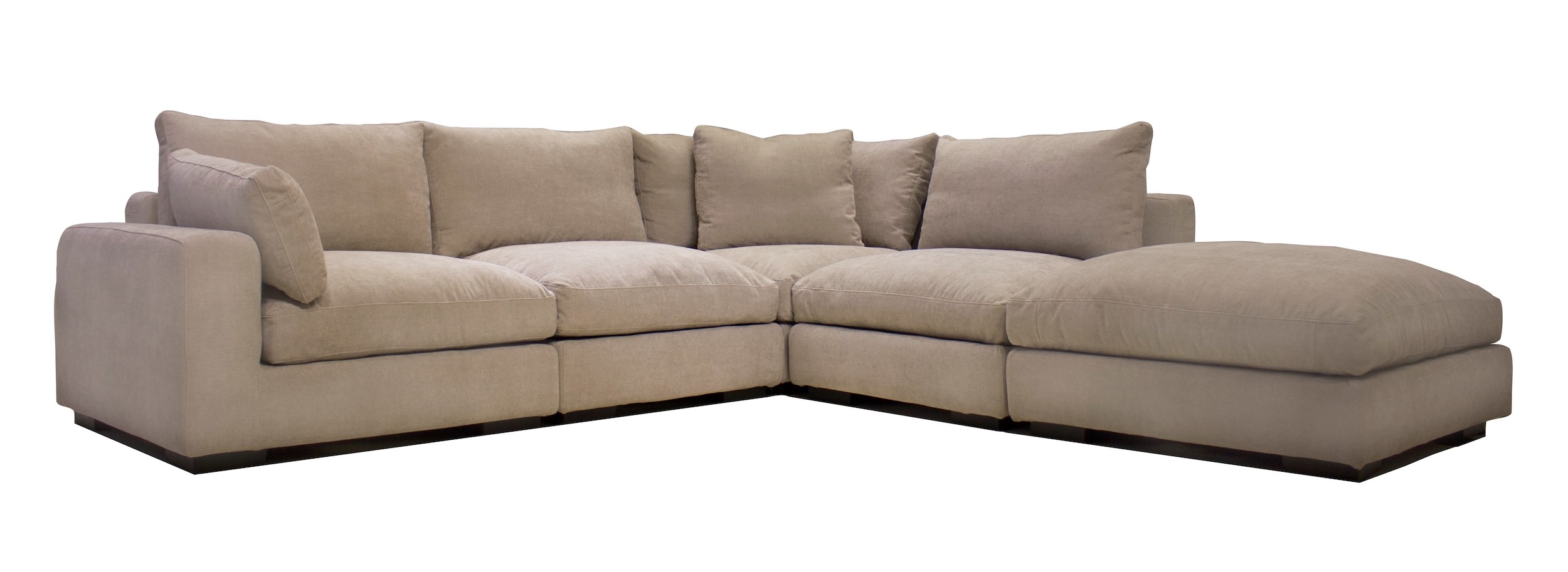 Onza 5-piece L-Shaped Tweed Fabric Modular Sectional Sofa w/Chaise