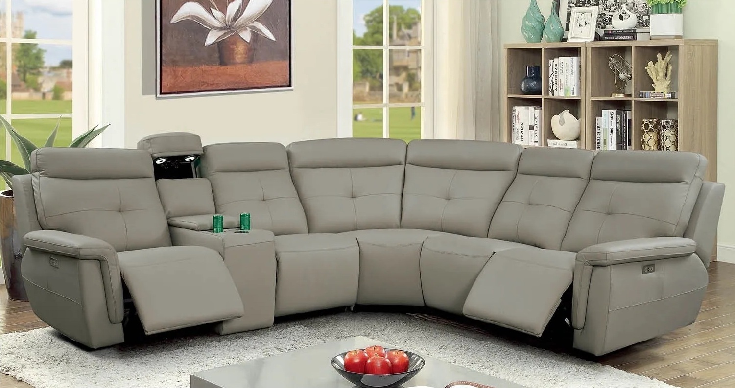 SF325 Leather L-Shaped Power Reclining Sectional Sofa