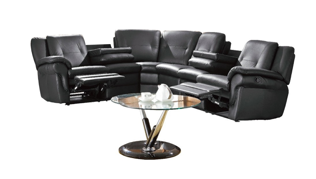 SF 323 Italian Leather Sectional Recliner Sofa