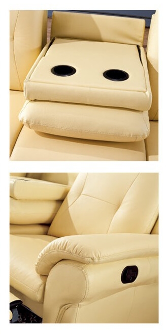 SF 323 Italian Leather Sectional Recliner Sofa