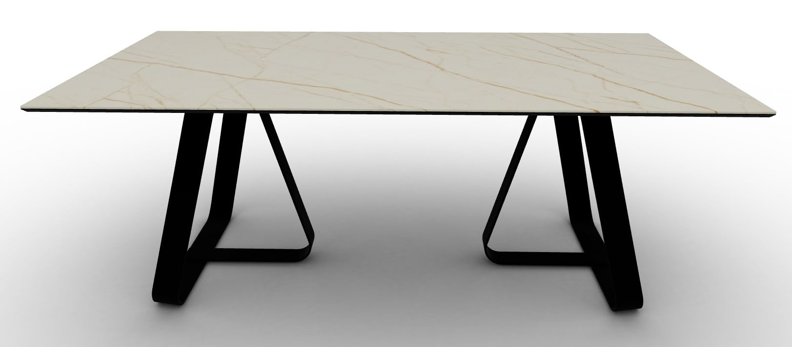 Sunshine W78.7-inch Ceramic/Metal Customizable Rectangular Dining Table