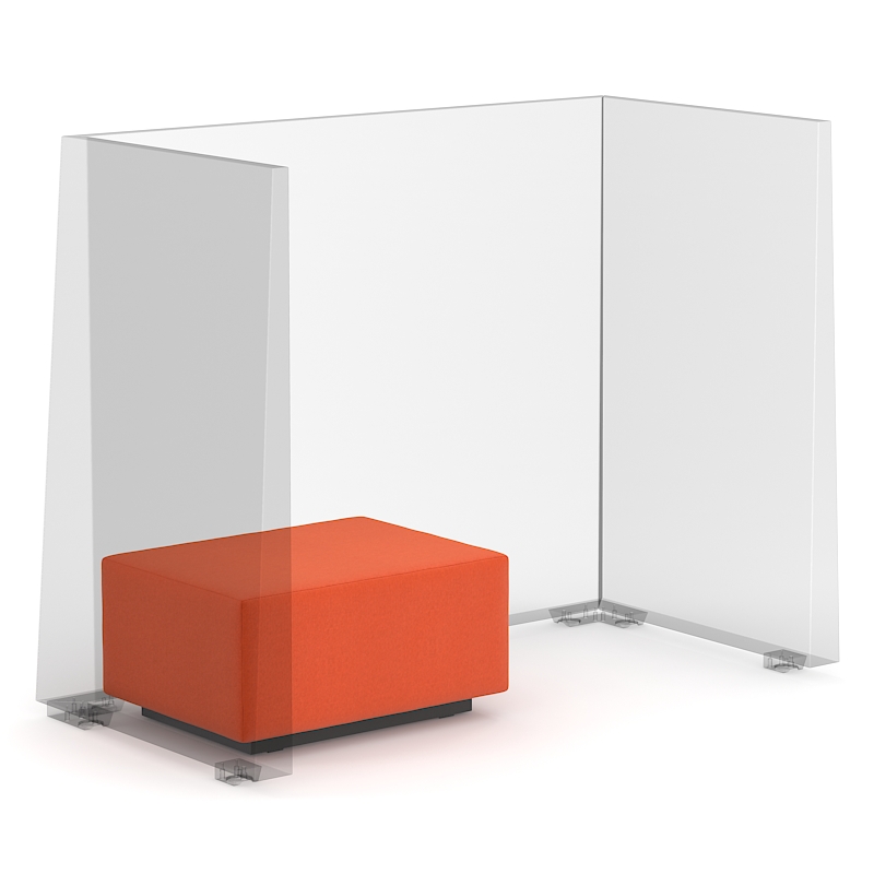 Upholstered Acoustic Walls of Silent box w/Desk & Black 