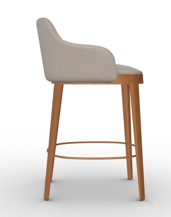 Adel Fabric/Wood Customizable Counter Stool