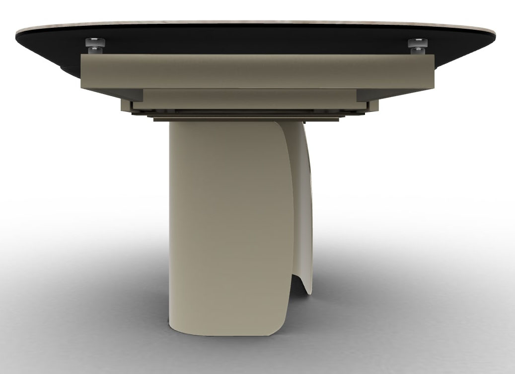 Twins Metal/Ceramic Rectangular Extendable Dining Table w/Rounded Corners