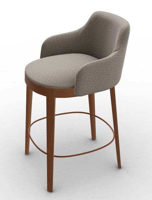 Adel Fabric/Wood Customizable Counter Stool