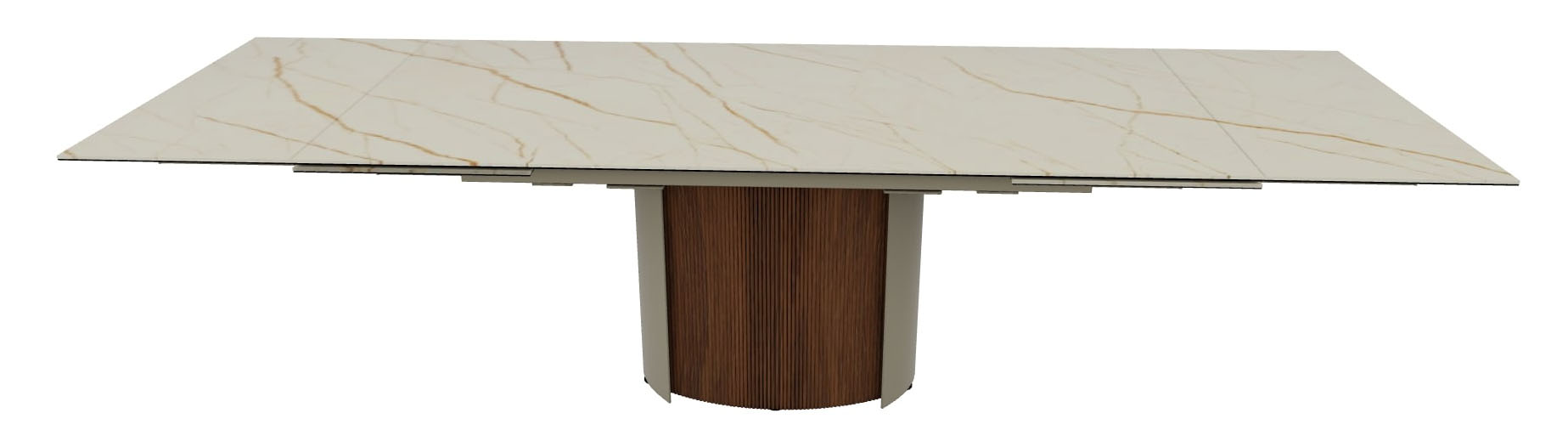 Yoroi Metal/Ceramic/Veneer Rectangular Extendable Dining Table