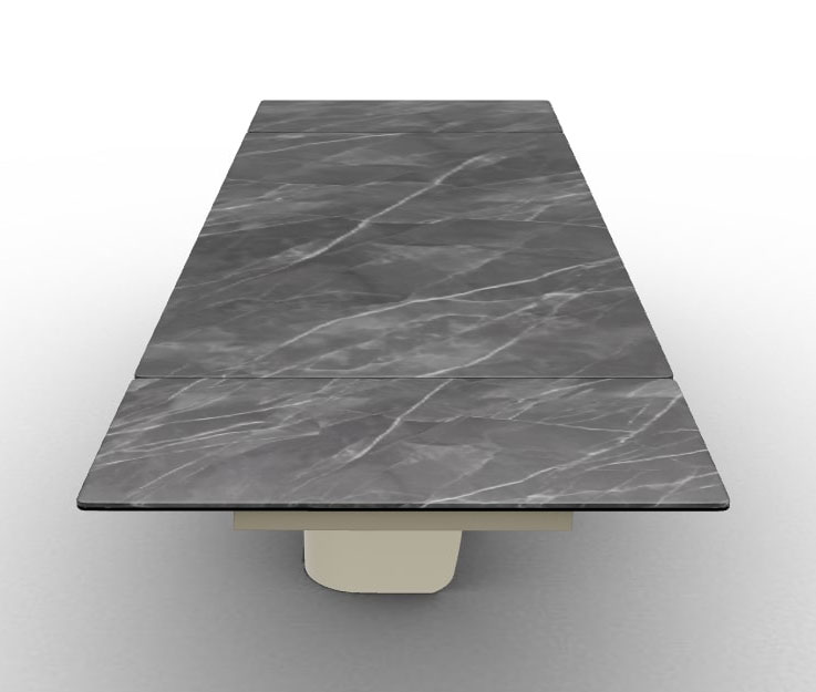Twins Metal/Ceramic Rectangular Extendable Dining Table