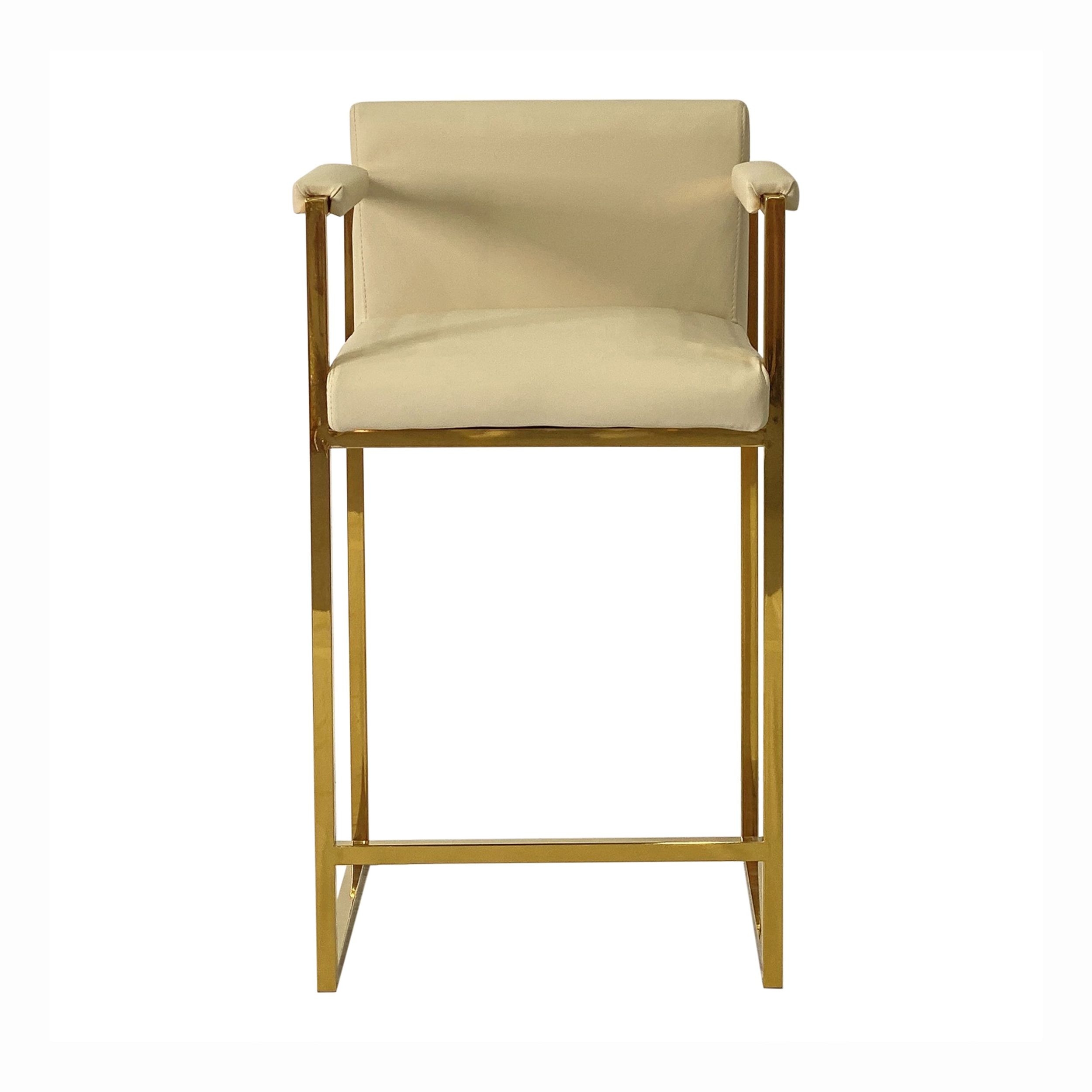 Timeless Velvet Bar Stool with Arms