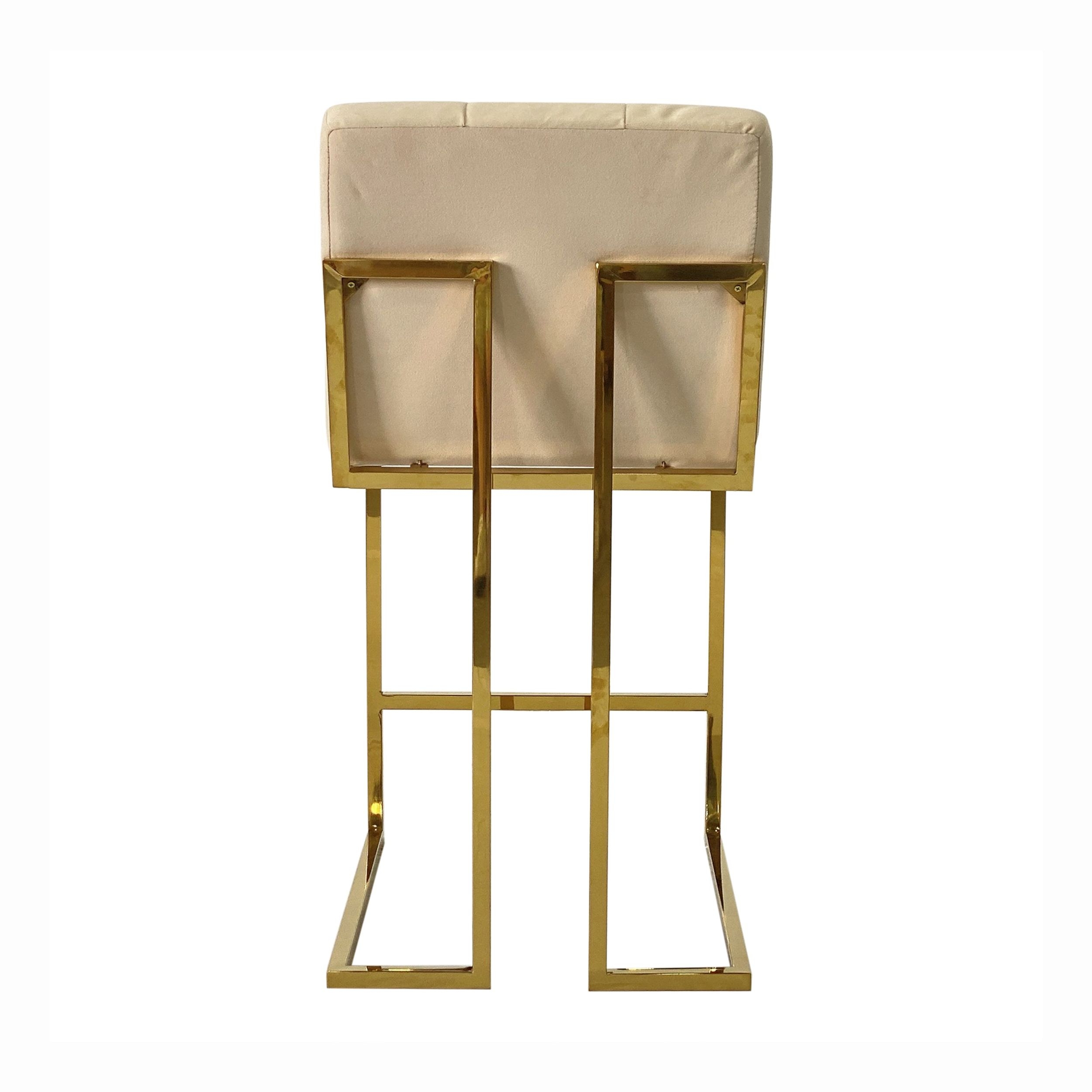 Timeless Armless Velvet Bar Stool