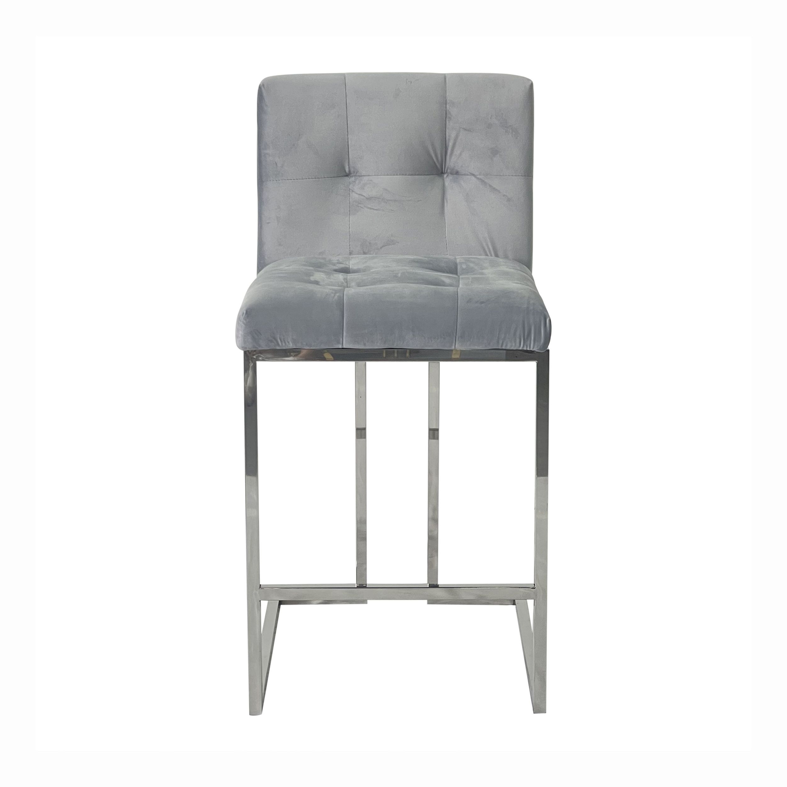 Timeless Armless Velvet Bar Stool