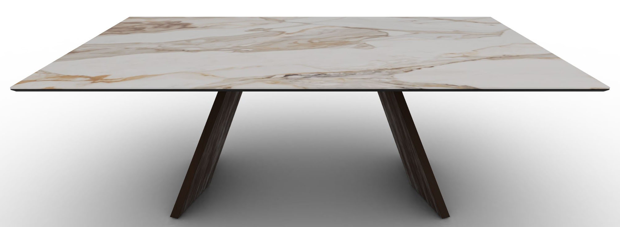 Icaro W78.7-inch Ceramic/Wood Customizable Rectangular Dining Table