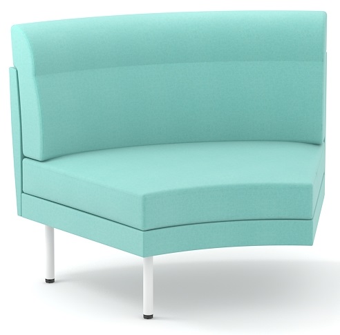 Curved Right single ottoman with 2 legs
