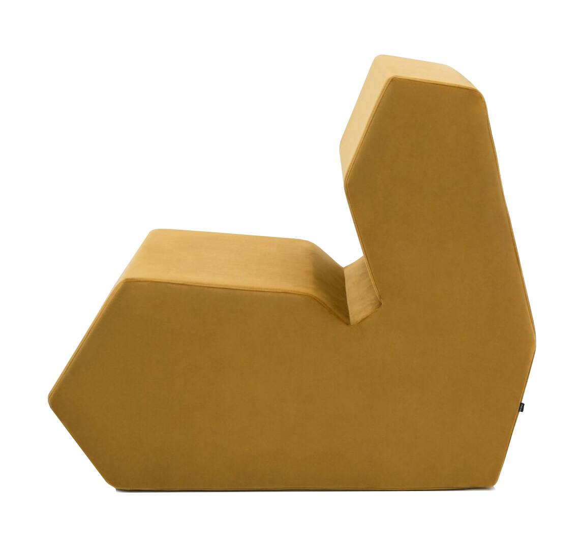 Shape Fabric Pouf w/Backrest