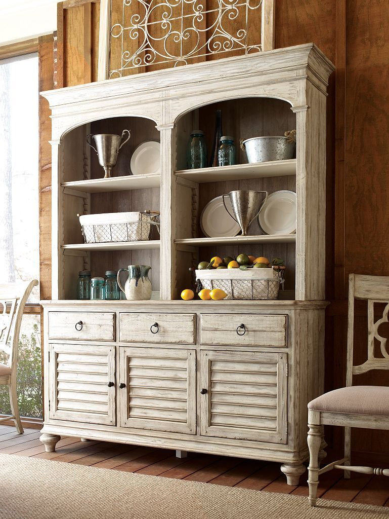 Weatherford Hastings Wood 3-Drawer Open Hutch/Buffet w/3Doors