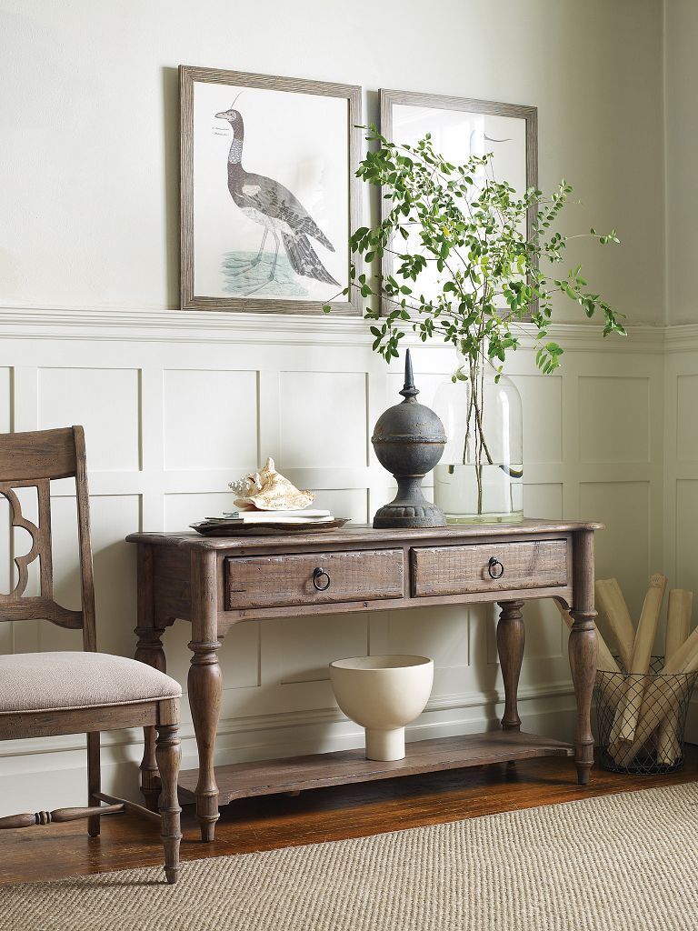 Weatherford Rectangular Wood Sofa Table w/2 Drawers