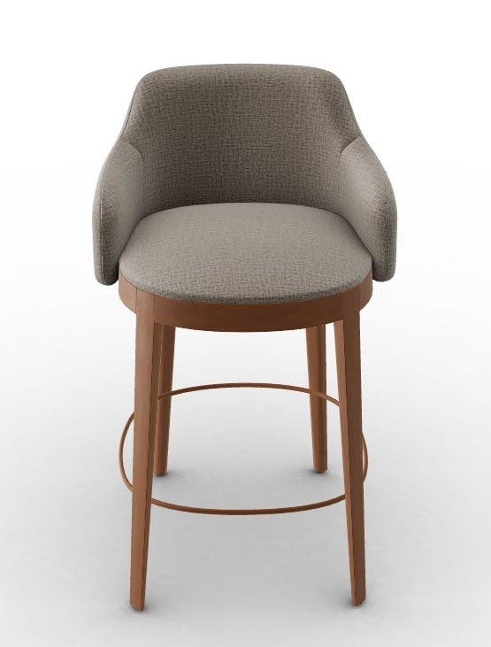 Adel Fabric/Wood Customizable Counter Stool